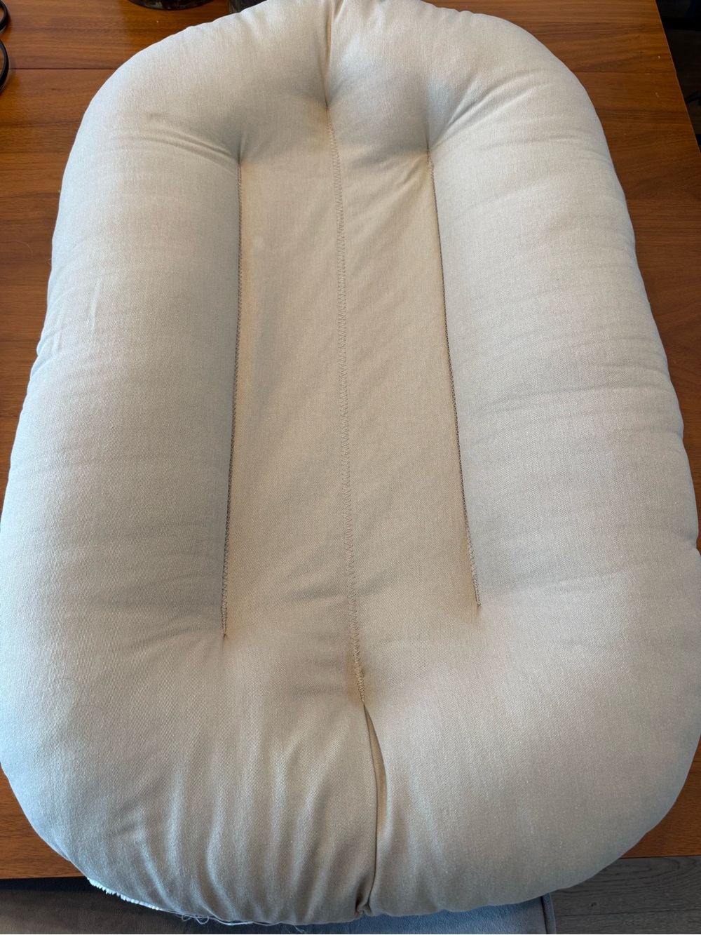 Neutral Cream Baby Pillow Lounger - Cozy Infant Nest